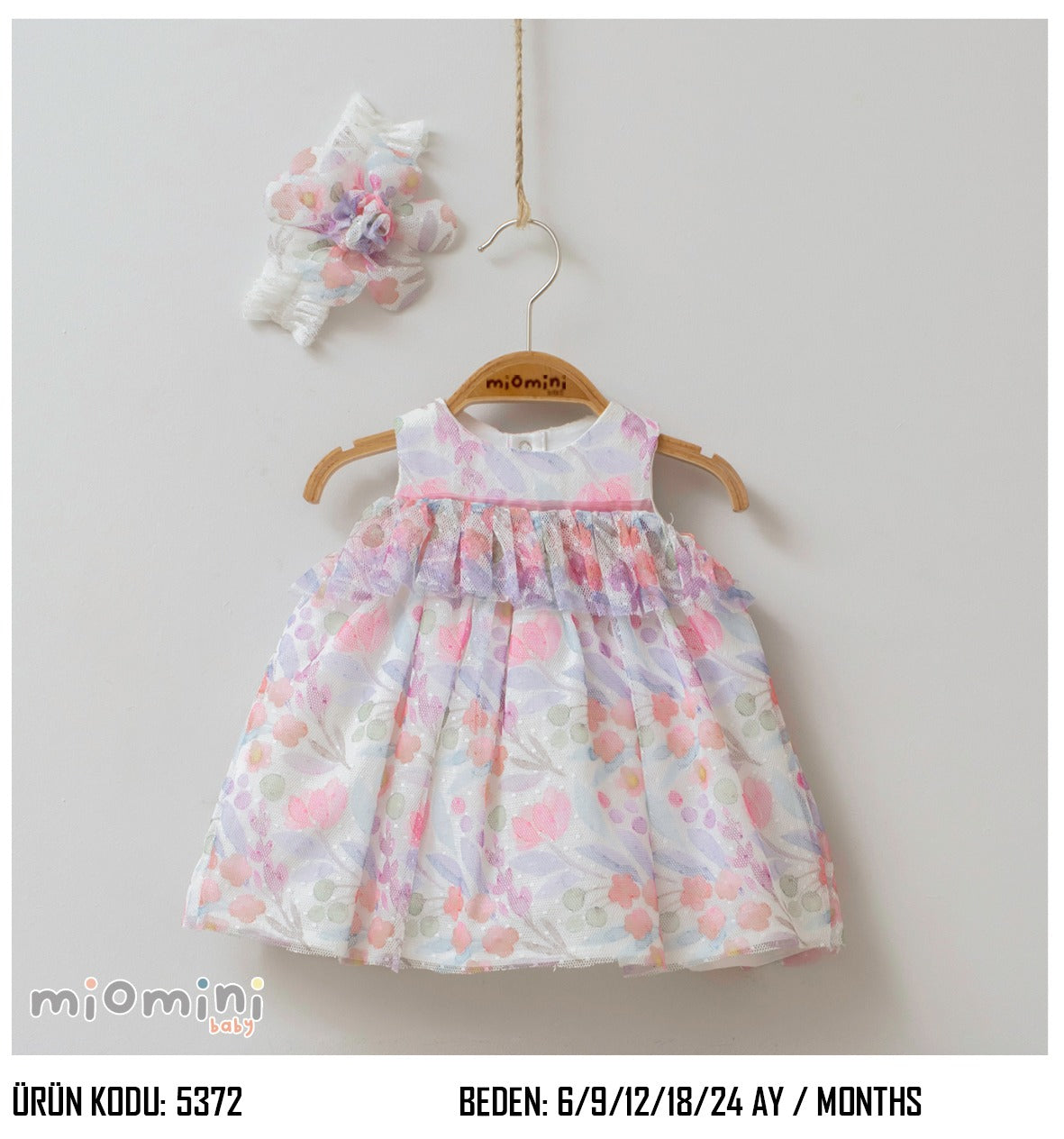 Pastel Floral Dress with Matching Headband